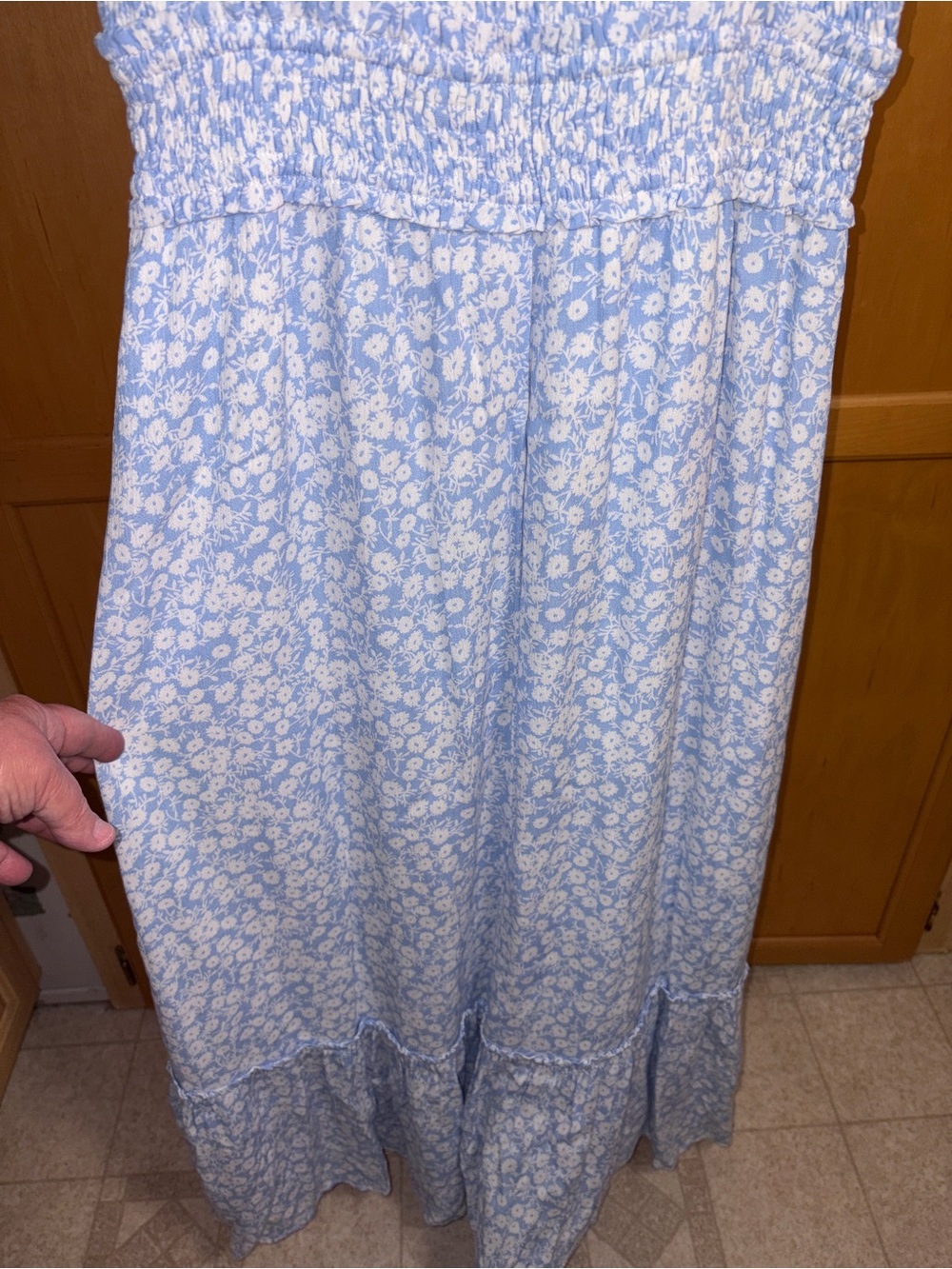 Lost + Wander Bluebelle Floral Smocked Midi Dress Womens Small CottageCore - Picture 7 of 11